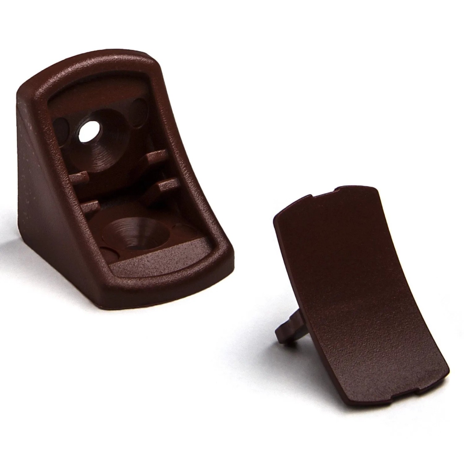 SOTECH 100 Stück Korpusverbinder 24 x 24 x 20 mm mit Abdeckkappe Mahagoni