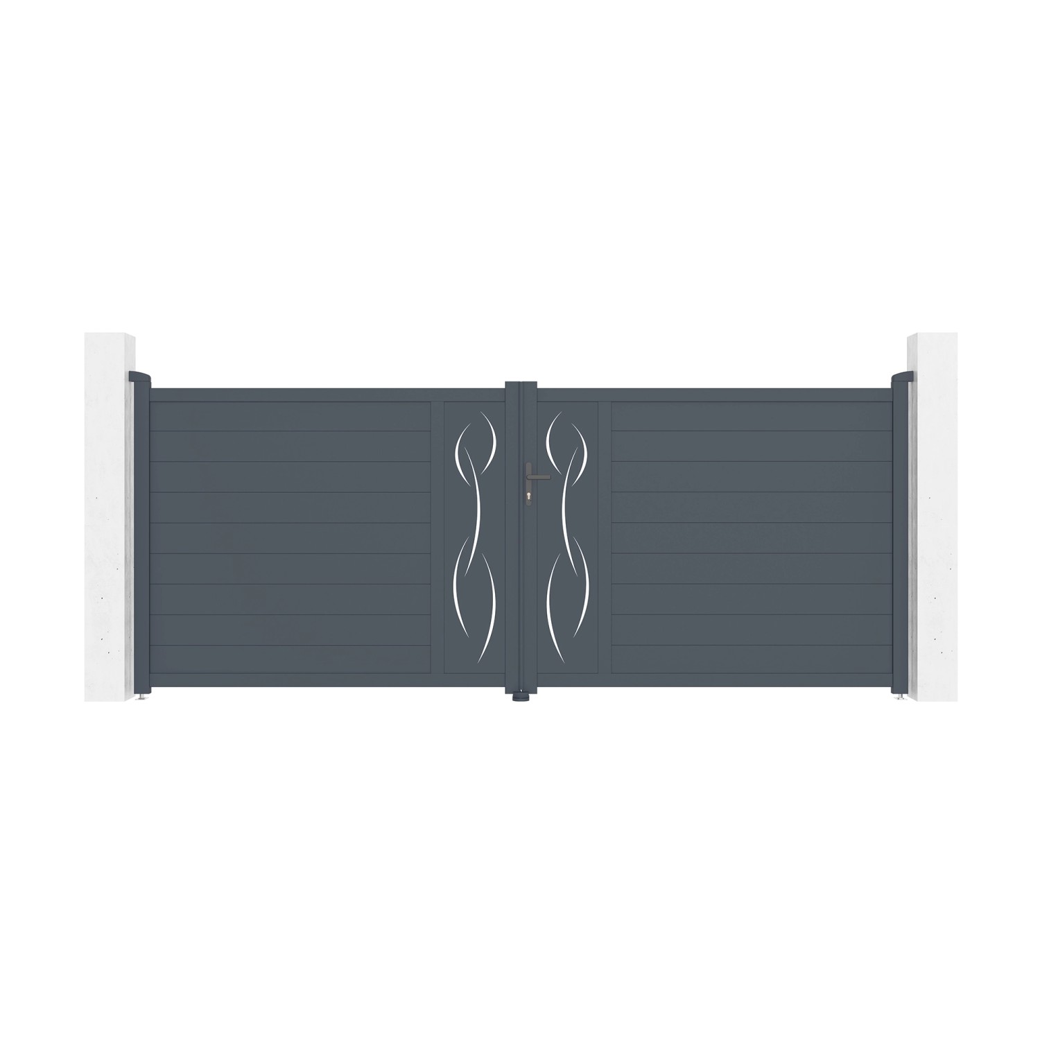 Casanoov Flügeltor 4M Life H 160Cm & 2 Pfosten H 190Cm Aluminium Grau günstig online kaufen