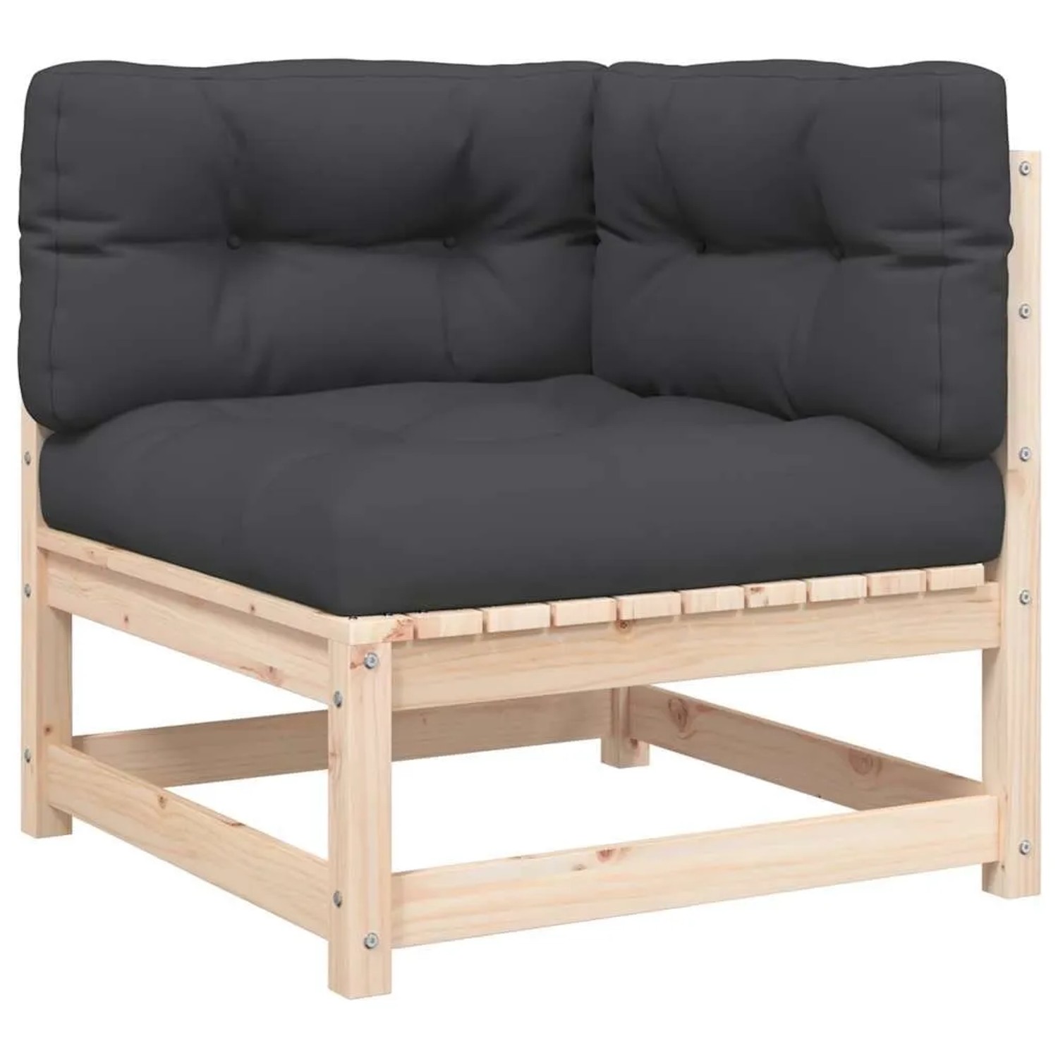 vidaXL Garten-Ecksofa mit Kissen Massivholz Kiefer 838061