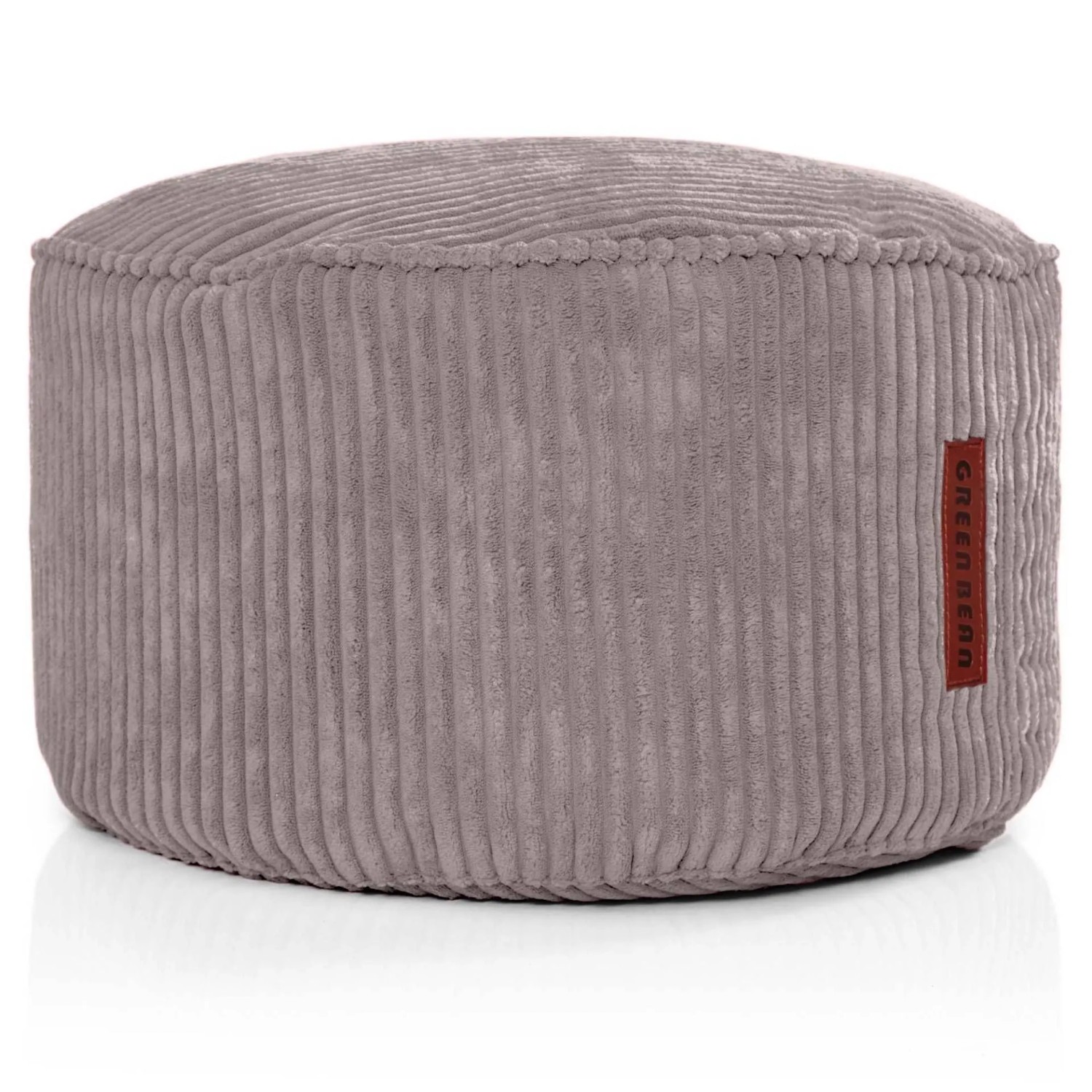 Green Bean Sitzpouf Pouf 45 x 25 cm Cord Waschbarer Bezug mit EPS-Perlen-Füllung Grau