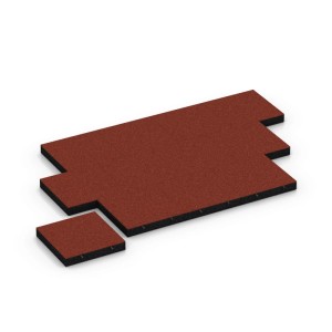 WARCO Fallschutzplatten, 50x50x8 cm, Ziegelrot, für sichere Spielplätze und Outdoor-Bereiche.