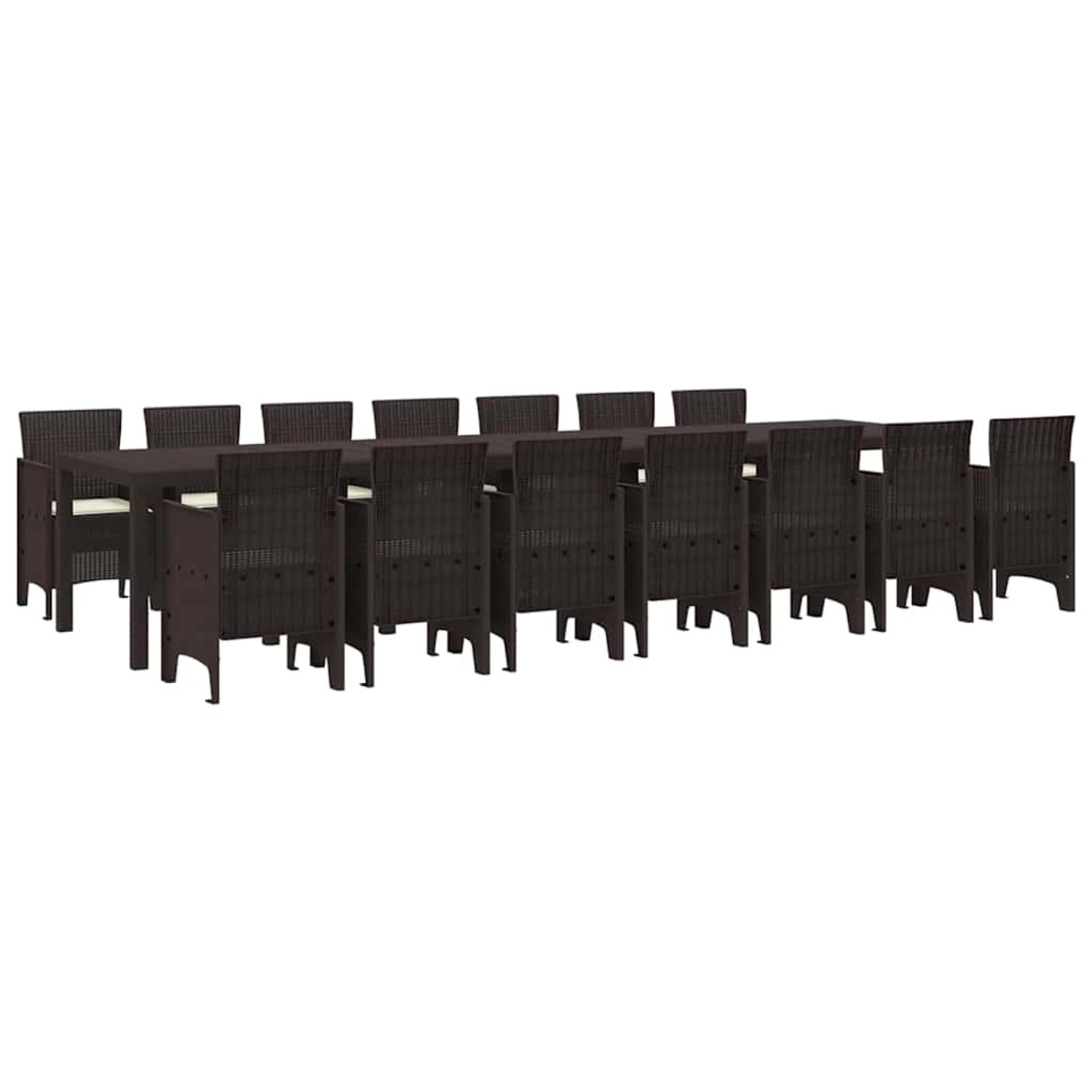 vidaXL Garten Essgruppe 15-Tlg Braun Poly Rattan 3378801 günstig online kaufen