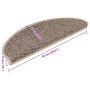 VidaXL Treppenmatte, 65x21cm, dunkelbeige, Sisal-Optik, selbstklebend, 15er Set.