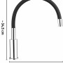 baliv Küchenarmatur KI-1100 in Chrom-Schwarz mit flexiblem, schwenkbarem Auslauf.
