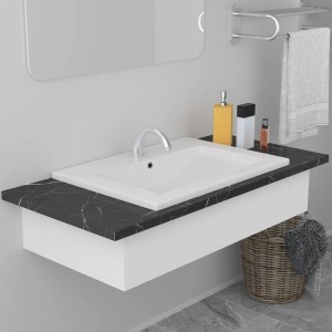 vidaXL Einbauwaschbecken 61x39,5x18,5 cm Keramik Weiß 145061