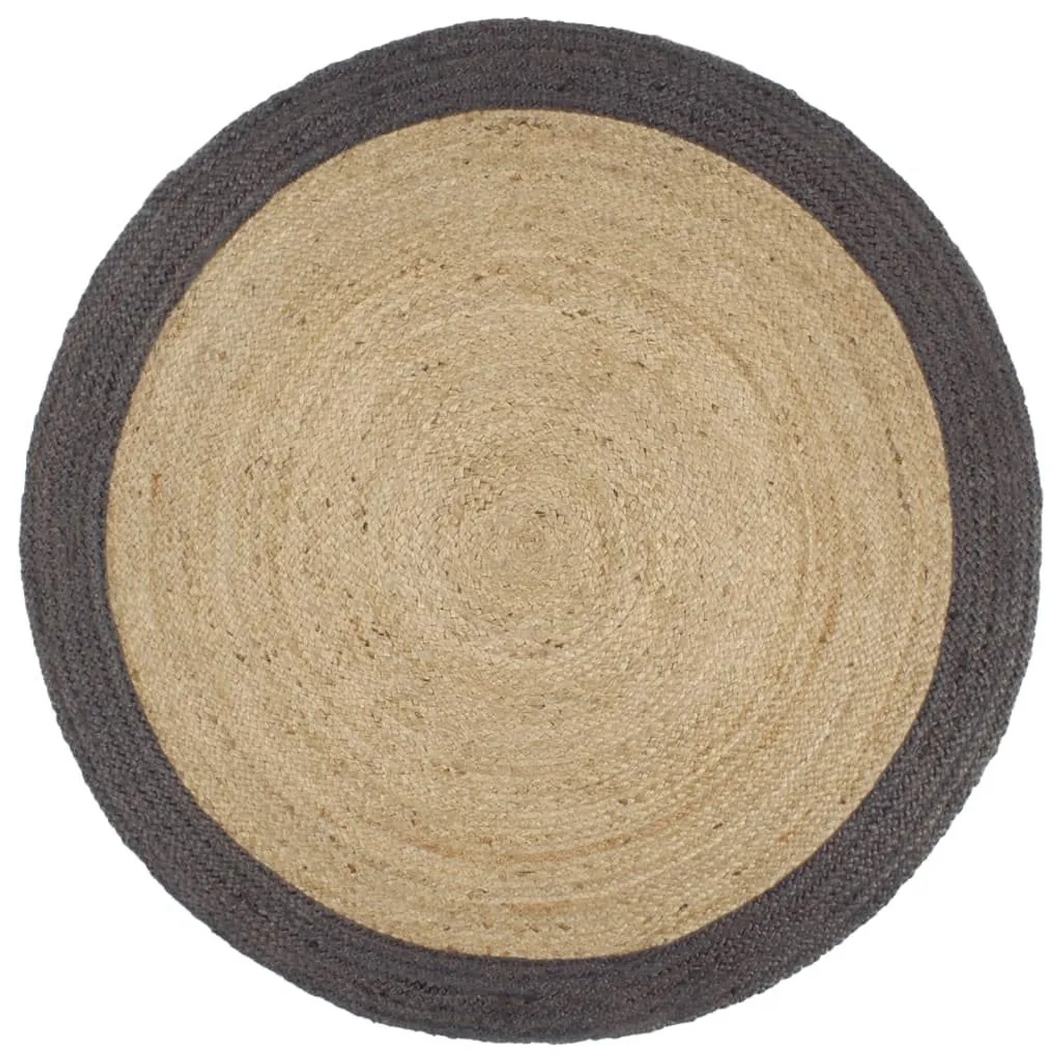 vidaXL Teppich Handgefertigt Jute mit Dunkelgrauem Rand 210 cm 343606 günstig online kaufen