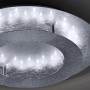 Silberne LED-Deckenleuchte Nevis von Paul Neuhaus, Ø 40 cm, warmweißes Licht.