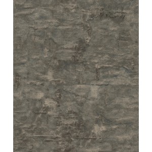 Rasch Vliestapete Factory V in Schwarz-Anthrazit mit erodierter Metallplatten-Optik.