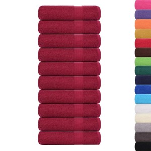 vidaXL Duschtücher 10Stk Bordeauxrot 70x140cm 360 g/m² 100% Baumwolle 136739