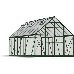 Palram Canopia Balance Gewächshaus 8x16, grüne Rahmen, klare Polycarbonat-Wände.