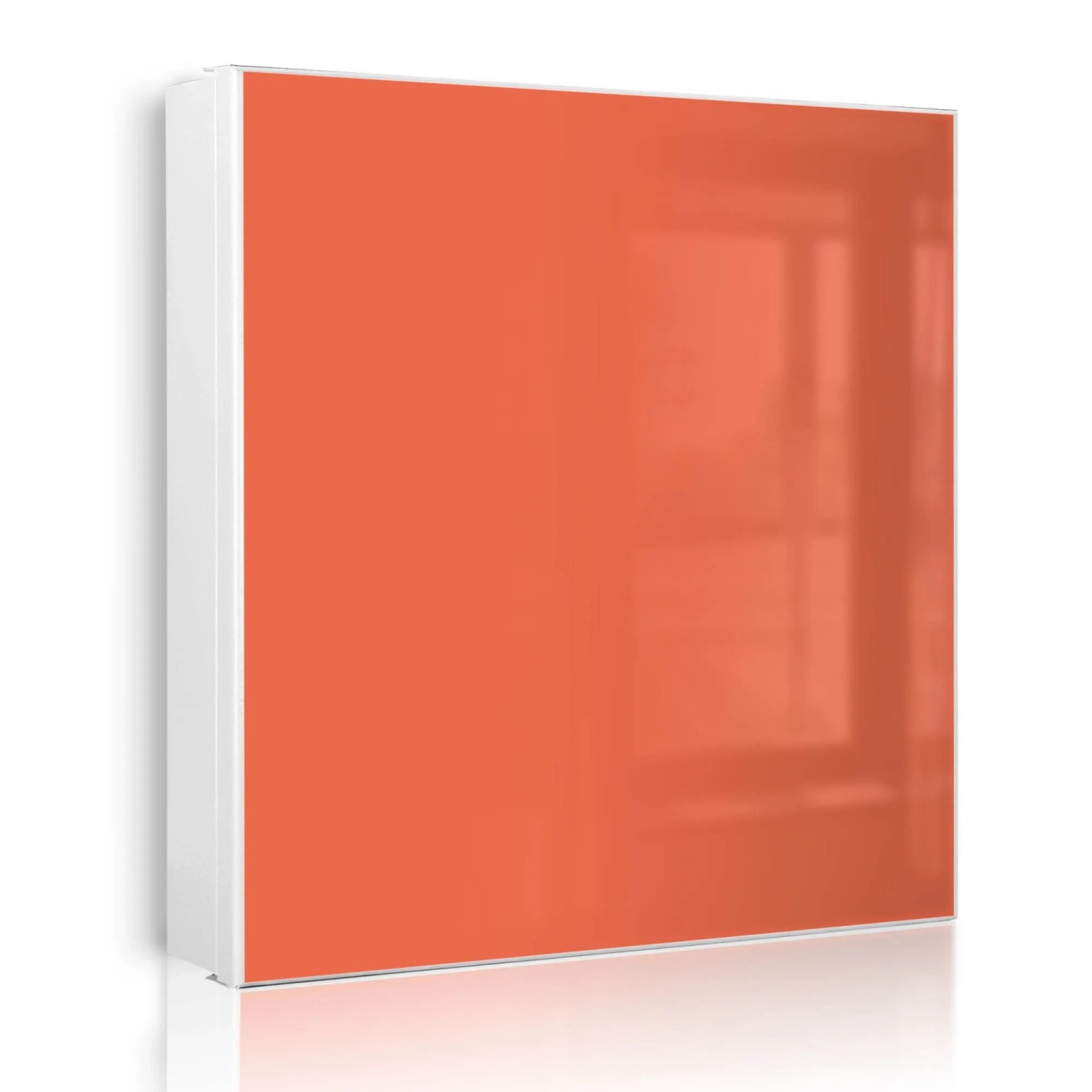Banjado Großer Schlüsselkasten Metall 30x30cm Weiß Scharnier Links 50 Haken Beschreibbar Magnetisch Motiv Orange