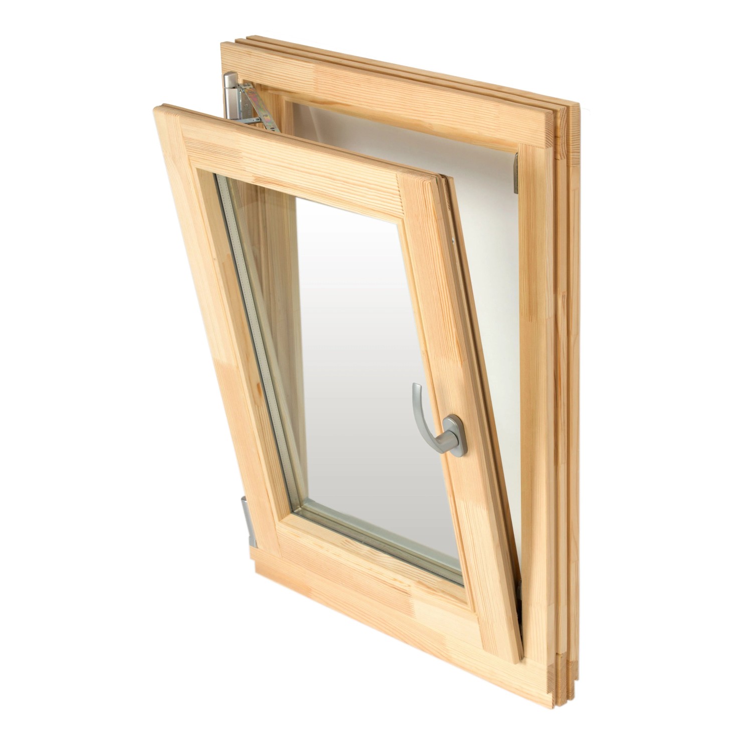 Panto Holzfenster Dreh/Kipp 75 cm x 75 cm x 6,8 cm DIN L