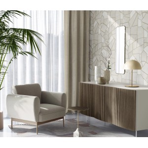 Beige Vliestapete mit Mosaikmuster der Kollektion Elle Decoration 4 von Erismann.