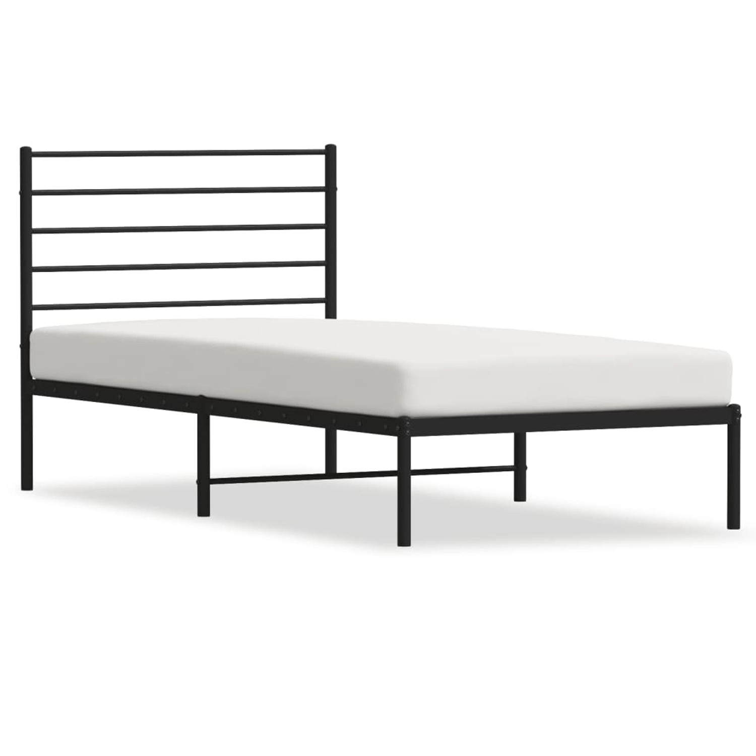 vidaXL Bettgestell mit Kopfteil Metall Schwarz 75x190 cm Modell 11730500 günstig online kaufen