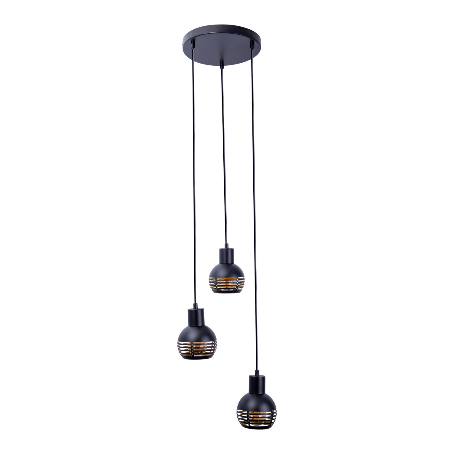 Näve Pendelleuchte Casco Schwarz Ø 25 cm x 120 cm 3er-Set günstig online kaufen