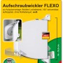 Schellenberg Aufschraubwickler Flexo Mini, weiß, für Rollladen mit 14 mm Gurt, variable Montage.