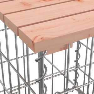 VidaXL Gartenbank aus Gabionen mit Sitzfläche aus Douglasienholz.
