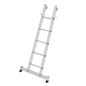 PROREGAL Glasreinigerleiter mit Traverse, 5 Sprossen, aus Aluminium für sicheren Stand.