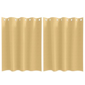 vidaXL Verdunkelungs-Vorhänge mit Ringen Beige Polyester 4107313