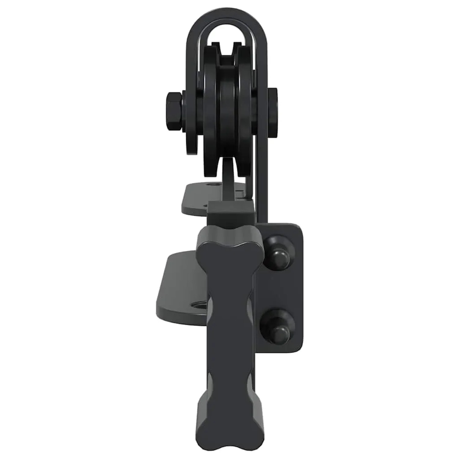 Schiebetürbeschlag Set, 244cm, Karbonstahl, für Schranktüren. Schwarz, mit Rollen und Befestigungen.
