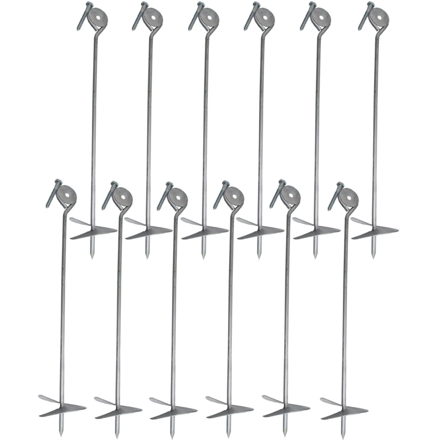 Holmwerk 12x Bodenanker zum Eindrehen 58cm Feuerverzinkt
