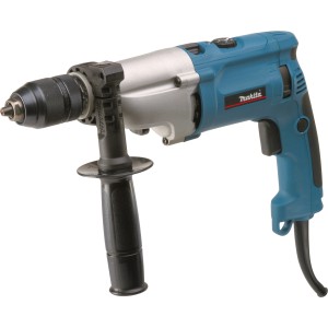 Makita HP2071J Bohrmaschine, 1010 W, blau/silber, mit Zusatzhandgriff. Ideal zum Bohren und Schrauben.