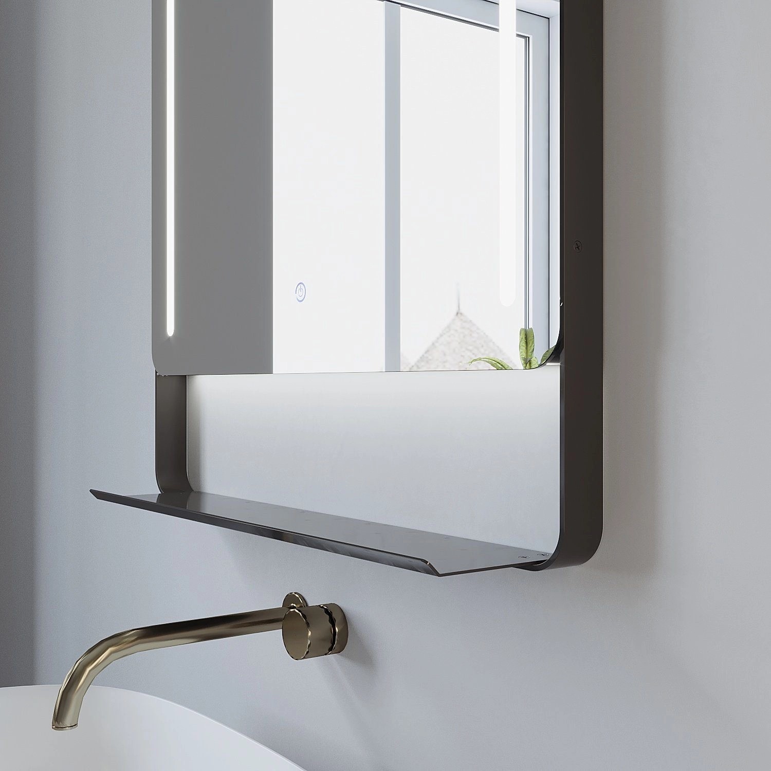 Aquabatos LED Spiegel 60 x 80 cm Badspiegel mit Ablage Wandspiegel mit Beleuchtung Beschlagfrei Dimmbar Kaltweiß 6400K Badezimmerspiegel_8