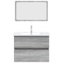 vidaXL 2-Tlg Badmöbel-Set Grau Sonoma Holzwerkstoff 815736_6