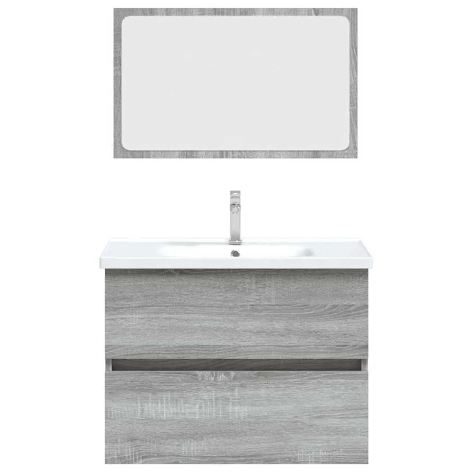 vidaXL 2-Tlg Badmöbel-Set Grau Sonoma Holzwerkstoff 815736_6