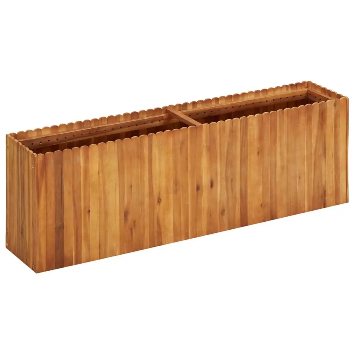 DELUKE Hochbeet Aus Holz JONA 150x30x50cm Akazienholz Hochbeet Für Garten Hochbeet Holz Gartenbeet Hoch Kräuterbeet Xxl Blumenbeet