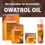 OWATROL OIL Rostschutz Spray und Öl in Dosen verschiedener Größen.