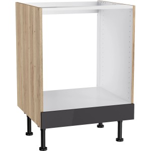 Optifit Herdumbau Linus984, 60 cm, Anthrazit-Wildeiche Dekor, für Einbaubackofen und Kochfeld.