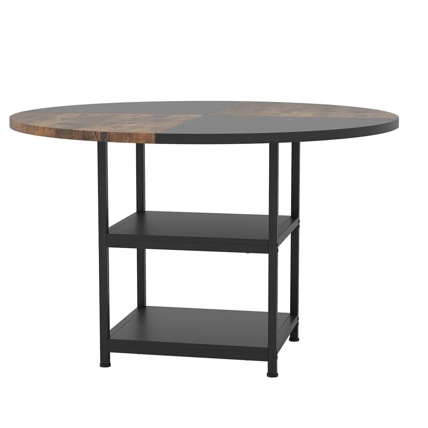 Costway Esstisch Rund 120 cm Holz & Metallrahmen günstig online kaufen