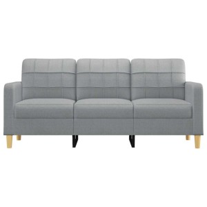 vidaXL 3-Sitzer-Sofa Hellgrau 180 cm Stoff 359099