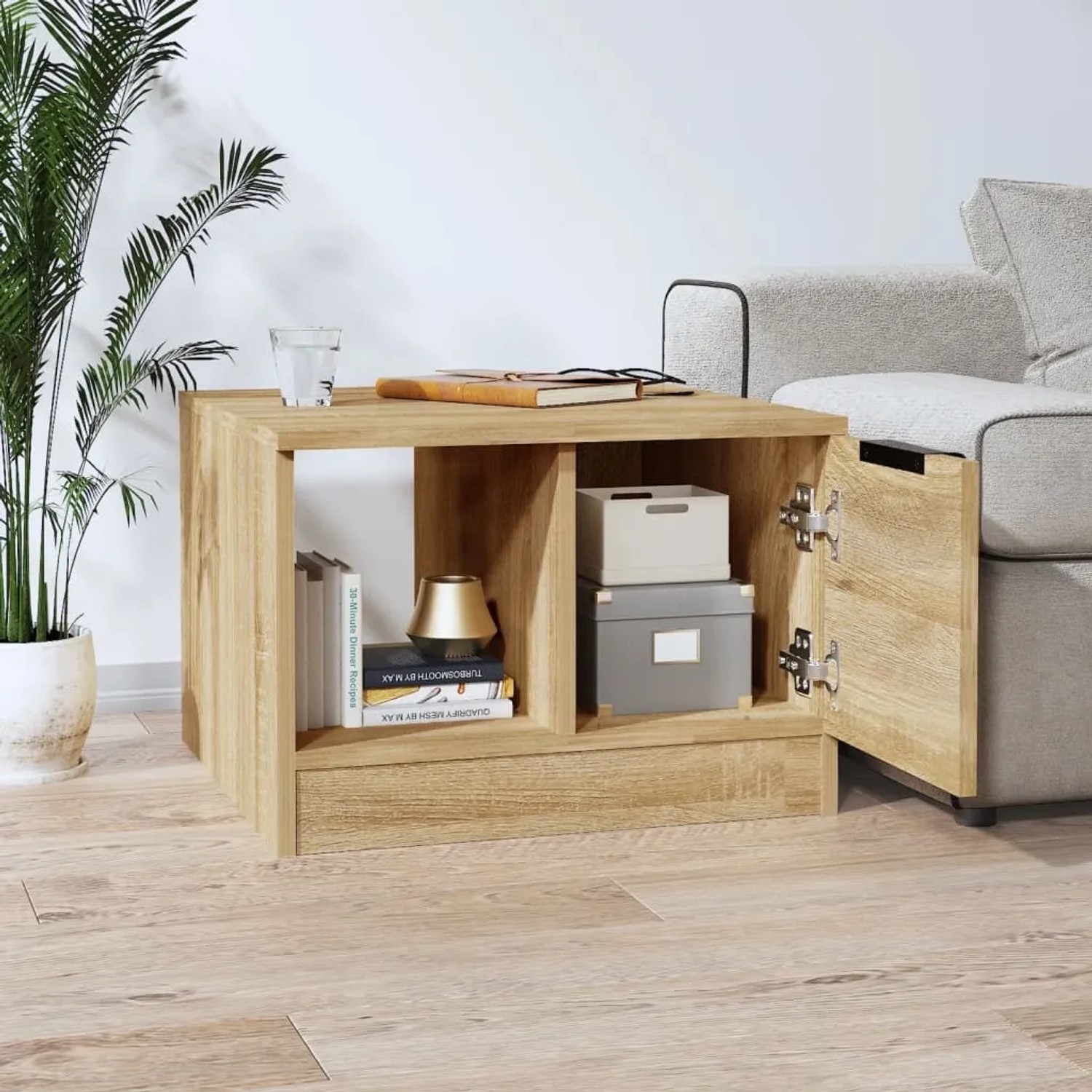 vidaXL Quadratischer Couchtisch Sonoma-Eiche 50x50x36 cm Holzwerkstoff kaufen bei OBI
