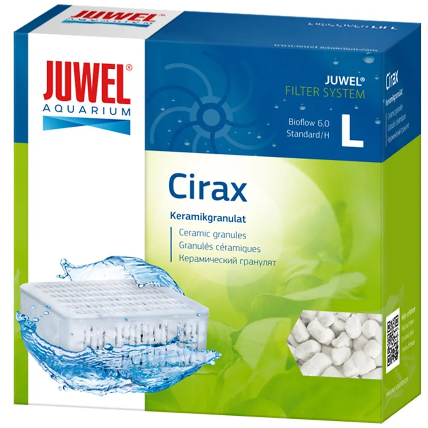 Juwel Cirax Bioflow Standard L Filtermaterial für Aquarienfilter, Keramikgranulat im Korb und lose.