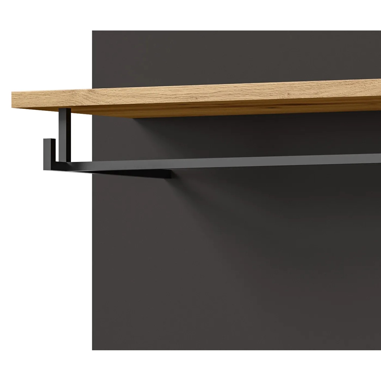 Inn.Furn Garderobenpaneel Eiche Grau 80 cm mit Kleiderstange Cooper_4