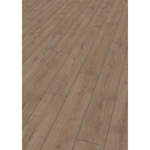 Egger Aqua Laminat EL2191 NatureSense Turin Eiche Braun, verlegter Boden im Landhausdielen-Format.
