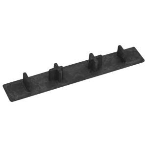 Schwarze vidaXL Endkappen für Terrassendielen, 10er Set aus Kunststoff.