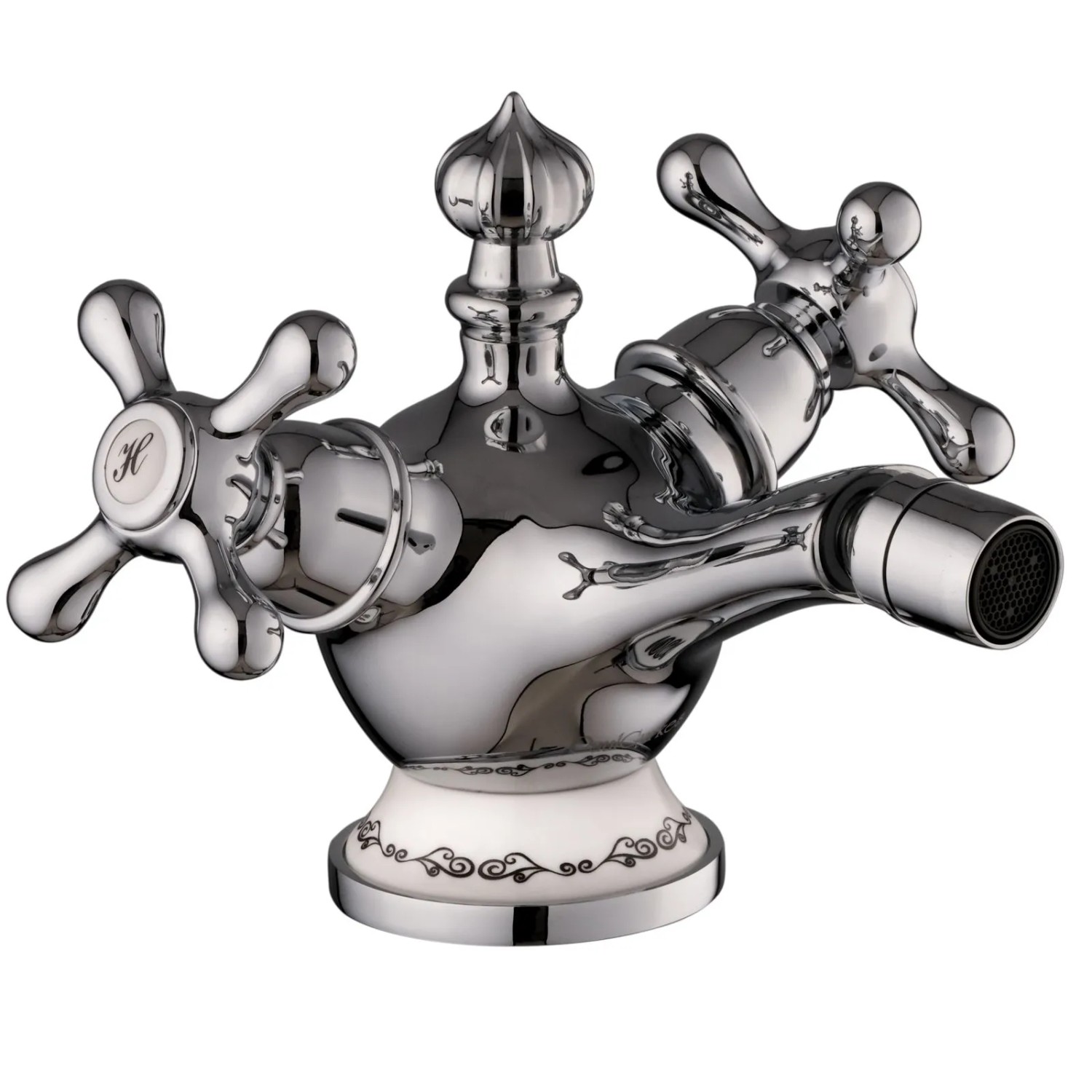 PaulGurkes Bidet Armatur Nostalgie Antik Zweigriffmischer Aufputzarmatur Retro