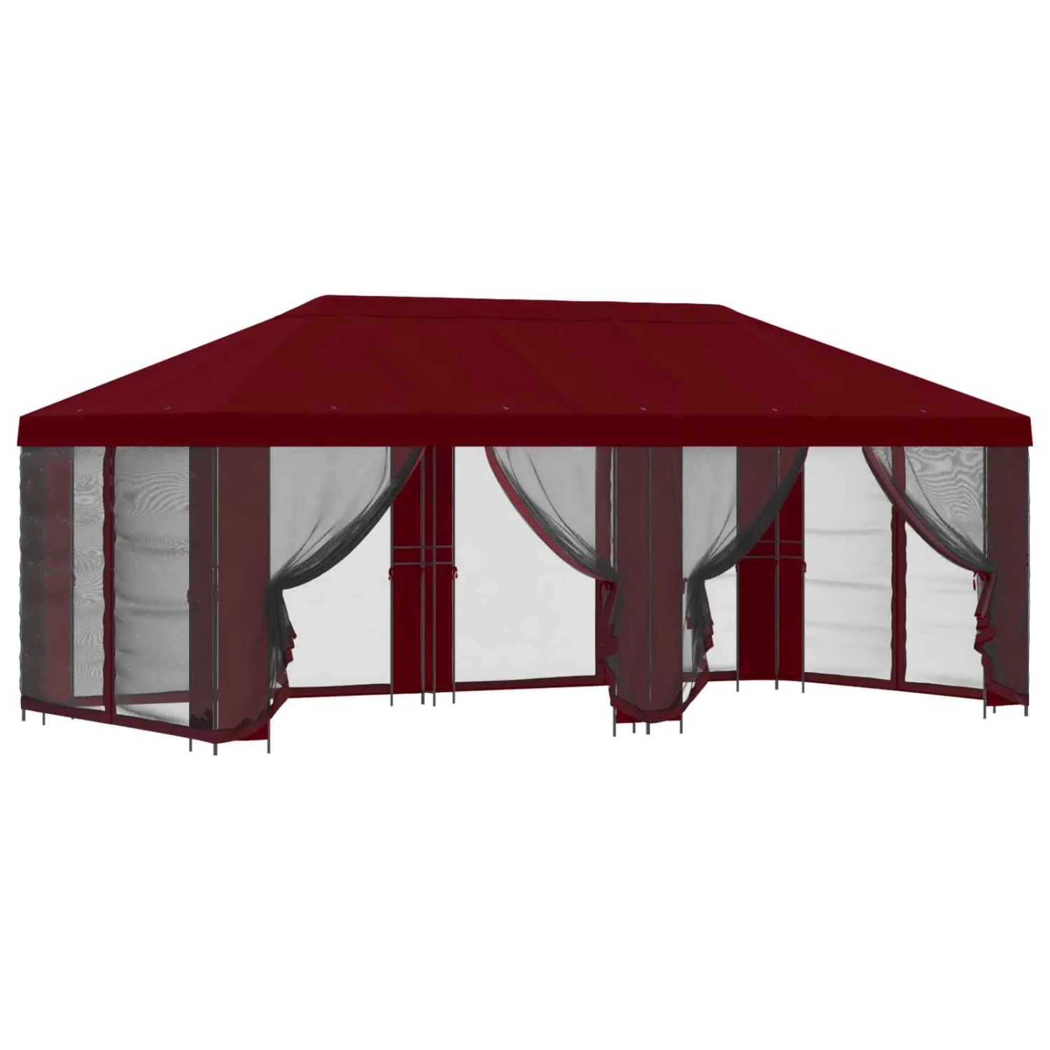 vidaXL Pavillon mit Seitenwänden 6 x 3 m Bordeauxrot 3376029