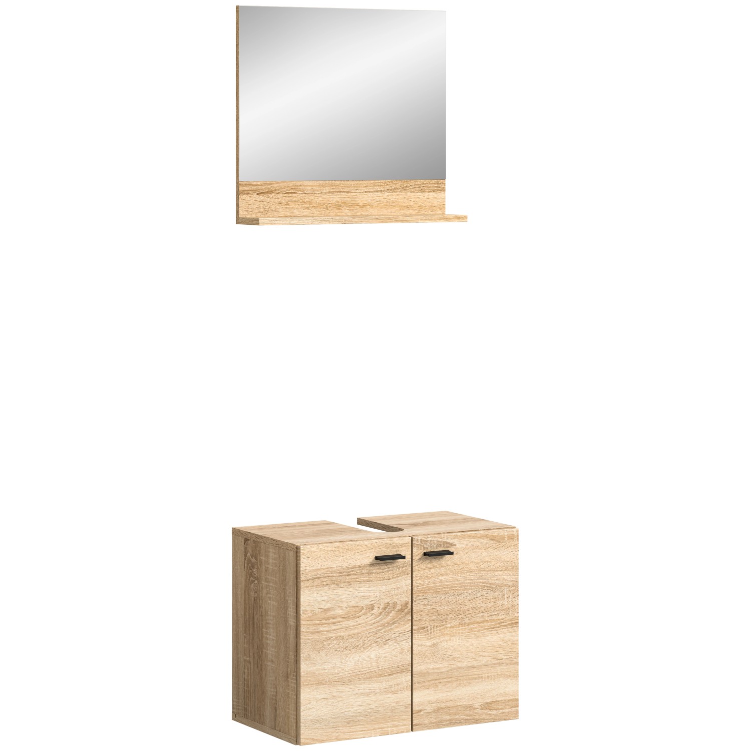 Waschbeckenunterschrank m. Spiegel 57 cm x 44 cm x 33 cm Sonoma Eiche günstig online kaufen