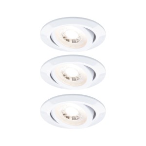 Paulmann LED-Einbaustrahler 3er Set, weiß, schwenkbar. Deckenleuchten für Bad, Küche oder Wohnzimmer.