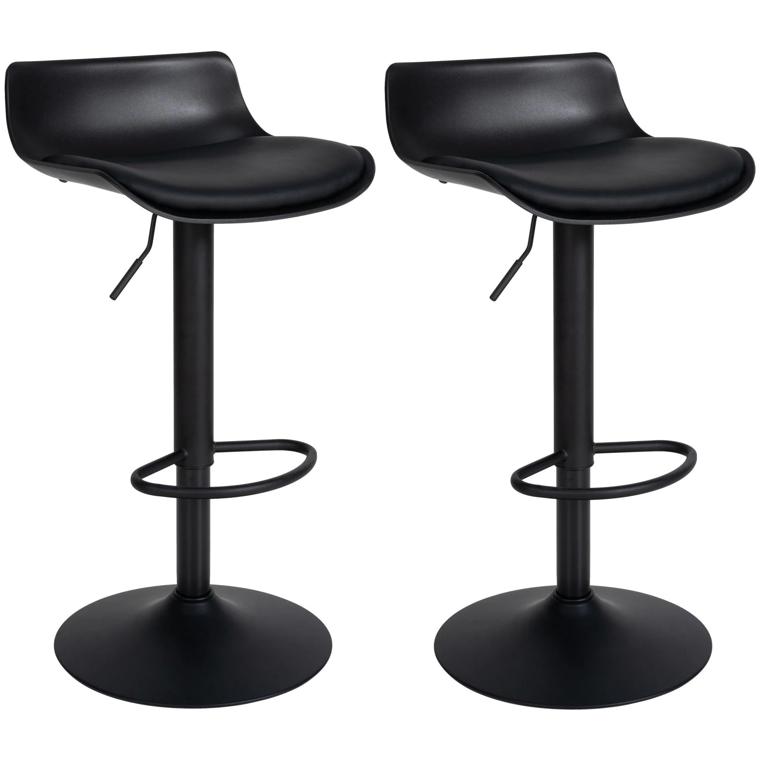 CLP 2er Set Barhocker Aveiro Kunstleder Schwarz
