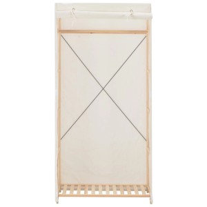 vidaXL Kleiderschrank, weiß, 79x40x170 cm, Stoffbezug und Holzrahmen. Schrank für Kleidung und Accessoires.