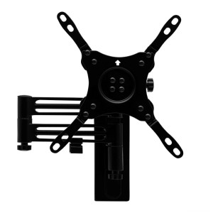 Schwarze, 2-armige SOTECH Universal TV Wandhalterung aus Metall für 13-43 Zoll Bildschirme, dreh- & schwenkbar.