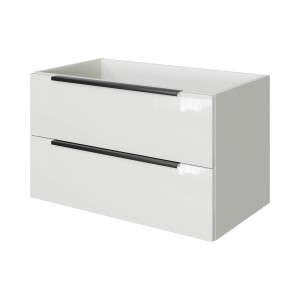 Pelipal Waschbeckenunterschrank Quantum 07, Schneeweiß Glanz, 80 cm mit 2 Auszügen.