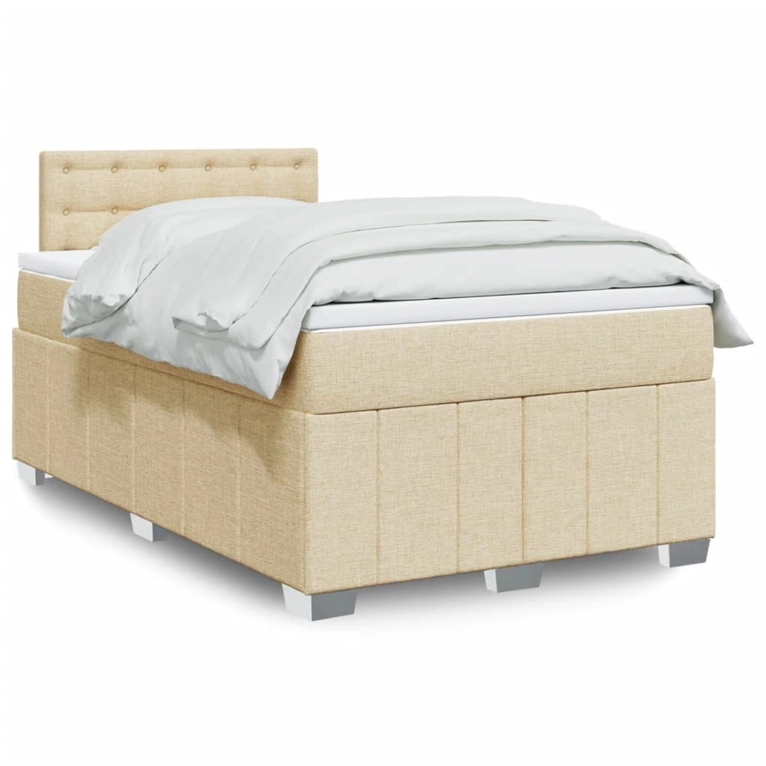 vidaXL Boxspringbett mit Matratze Creme 120x200 cm Stoff 3289354 günstig online kaufen