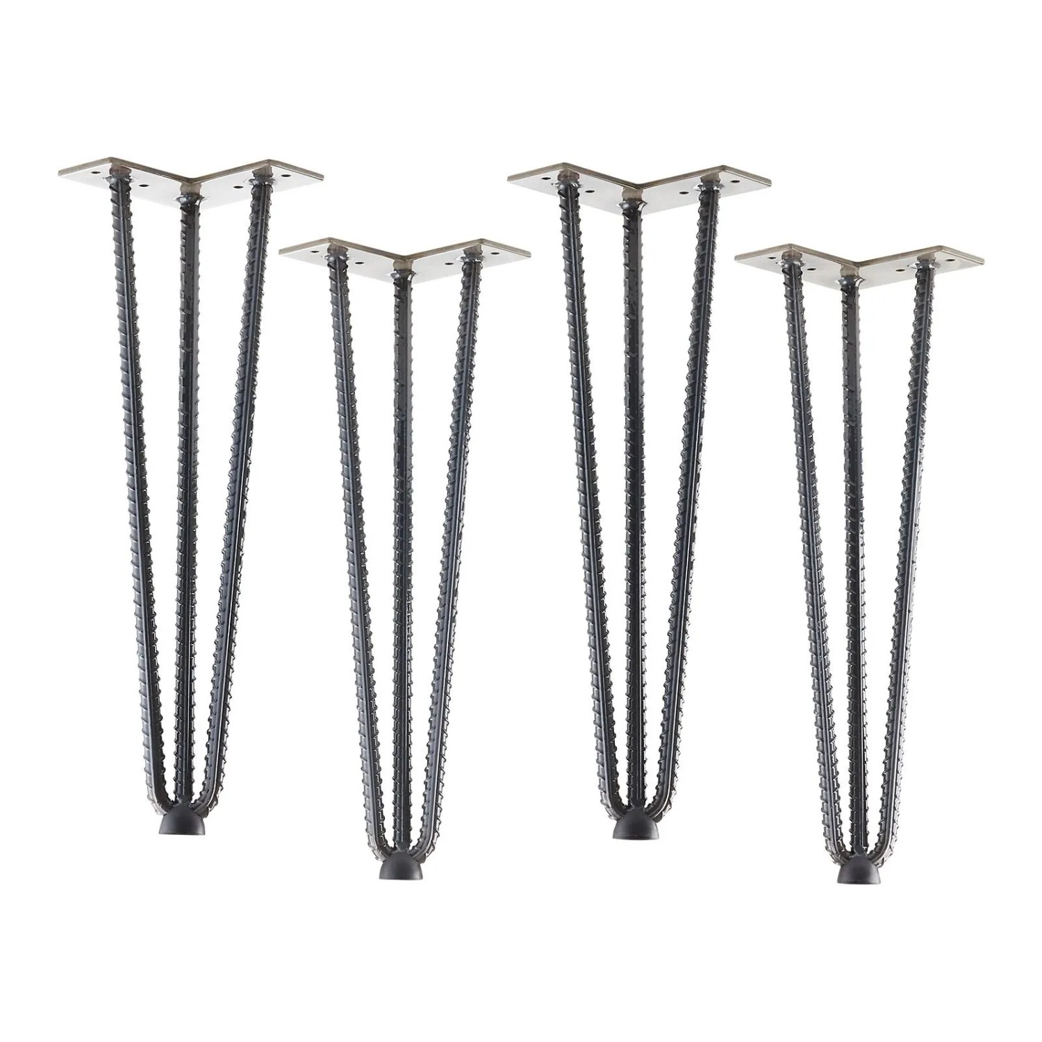 SOTECH 4 Stück Haarnadelbeine Baustahloptik Höhe 406 mm Industrial Look
