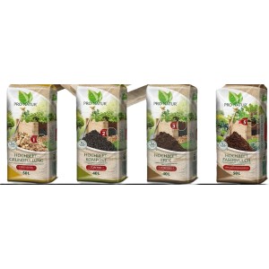 Ziegler Gregor Pro Natur Hochbeet Erde Set Plus 400 l Grundfüllung + 400 l Kompost + 400 l Erde + 50 l Fasermulch + Hochbeetdünger